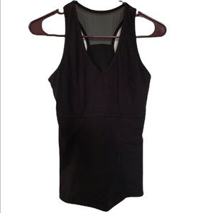 Black Racerback Workout Tank with Mesh Detailing